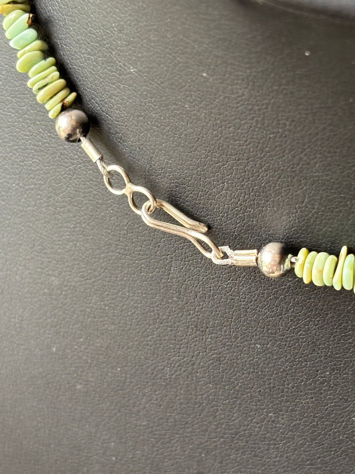 Lucin Variscite & Sterling Bead Necklace 16”