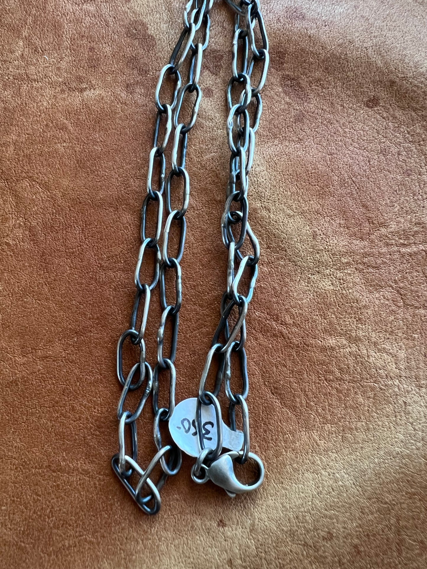 Handmade Sterling Heavy Paperclip Chain Necklace 24”