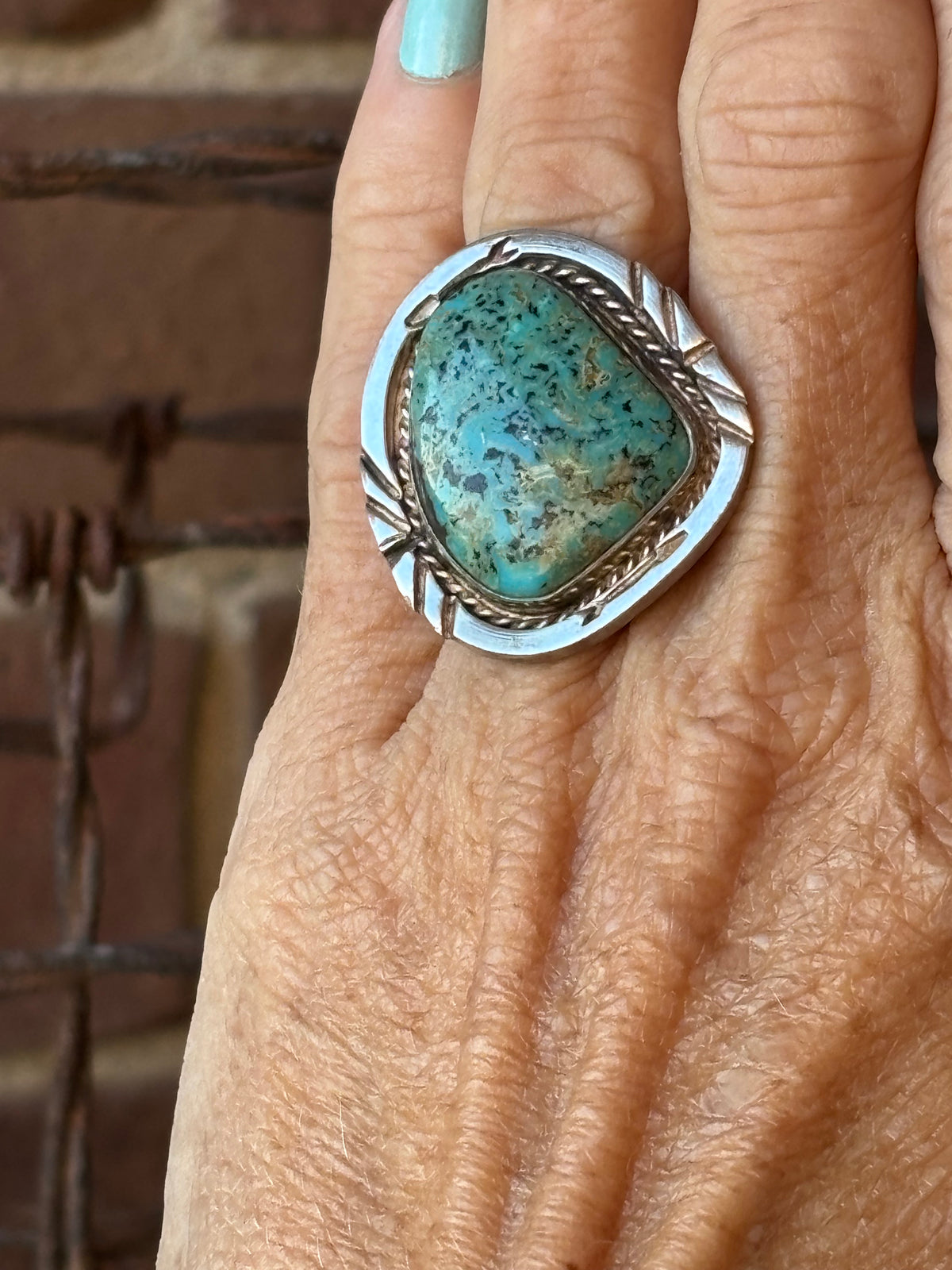 Vintage Native Handmade Royston Turquoise & Sterling Ring Size 6