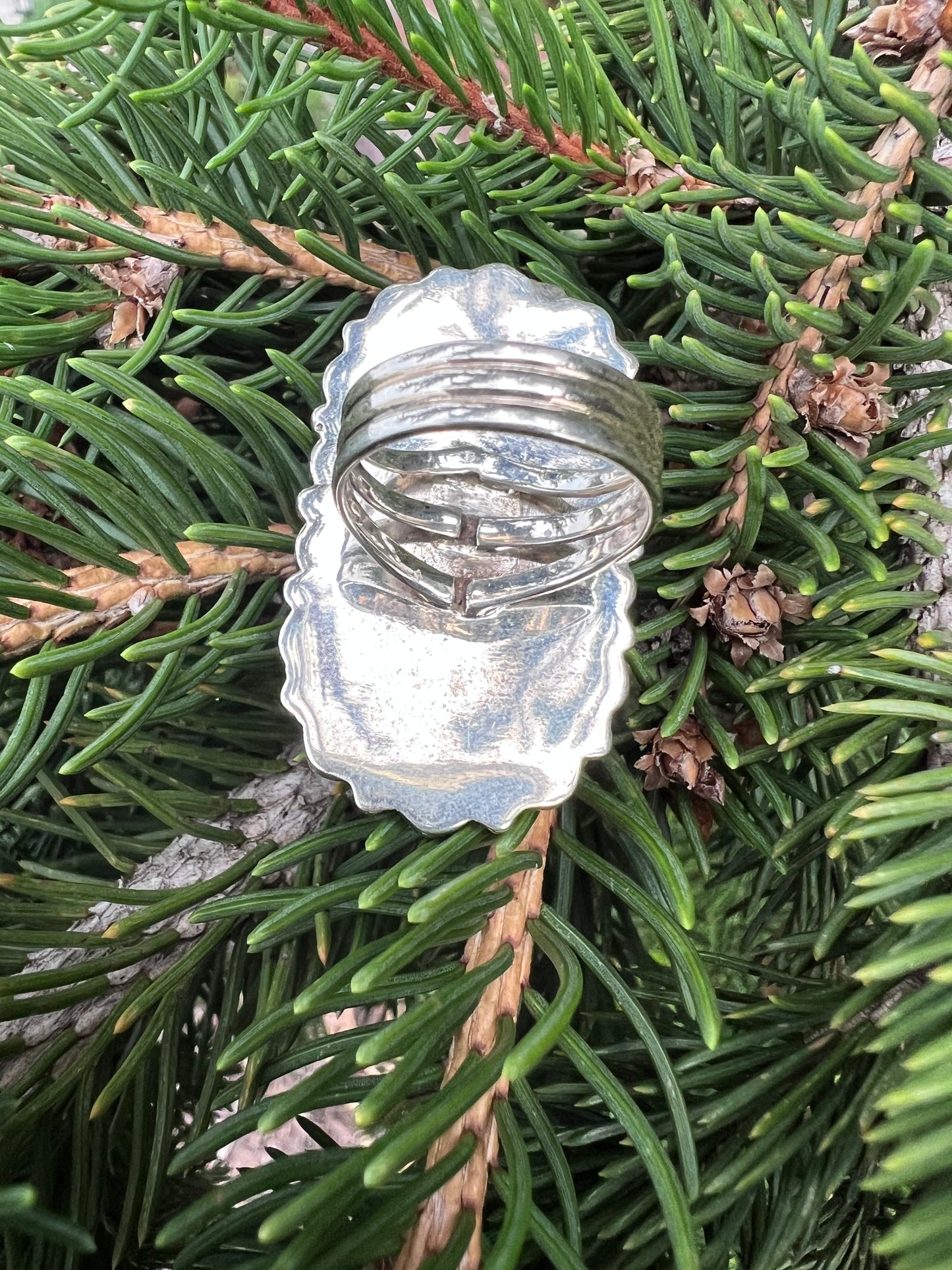 Sterling Silver & Blue Lapis Cluster Ring Sz 8