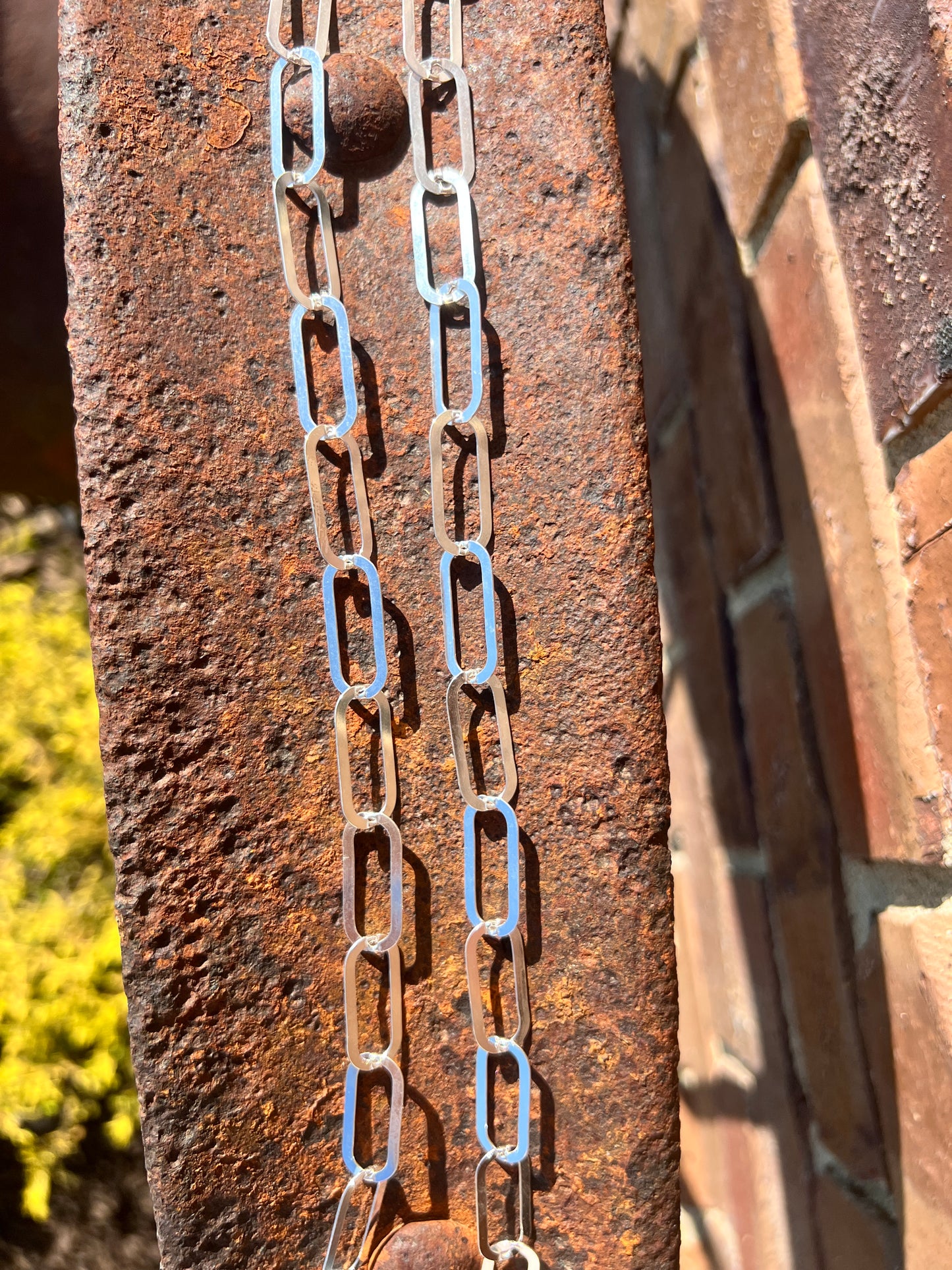 Chunky Sterling Silver Paperclip Link Chain (Made in Italy) Necklace 24”