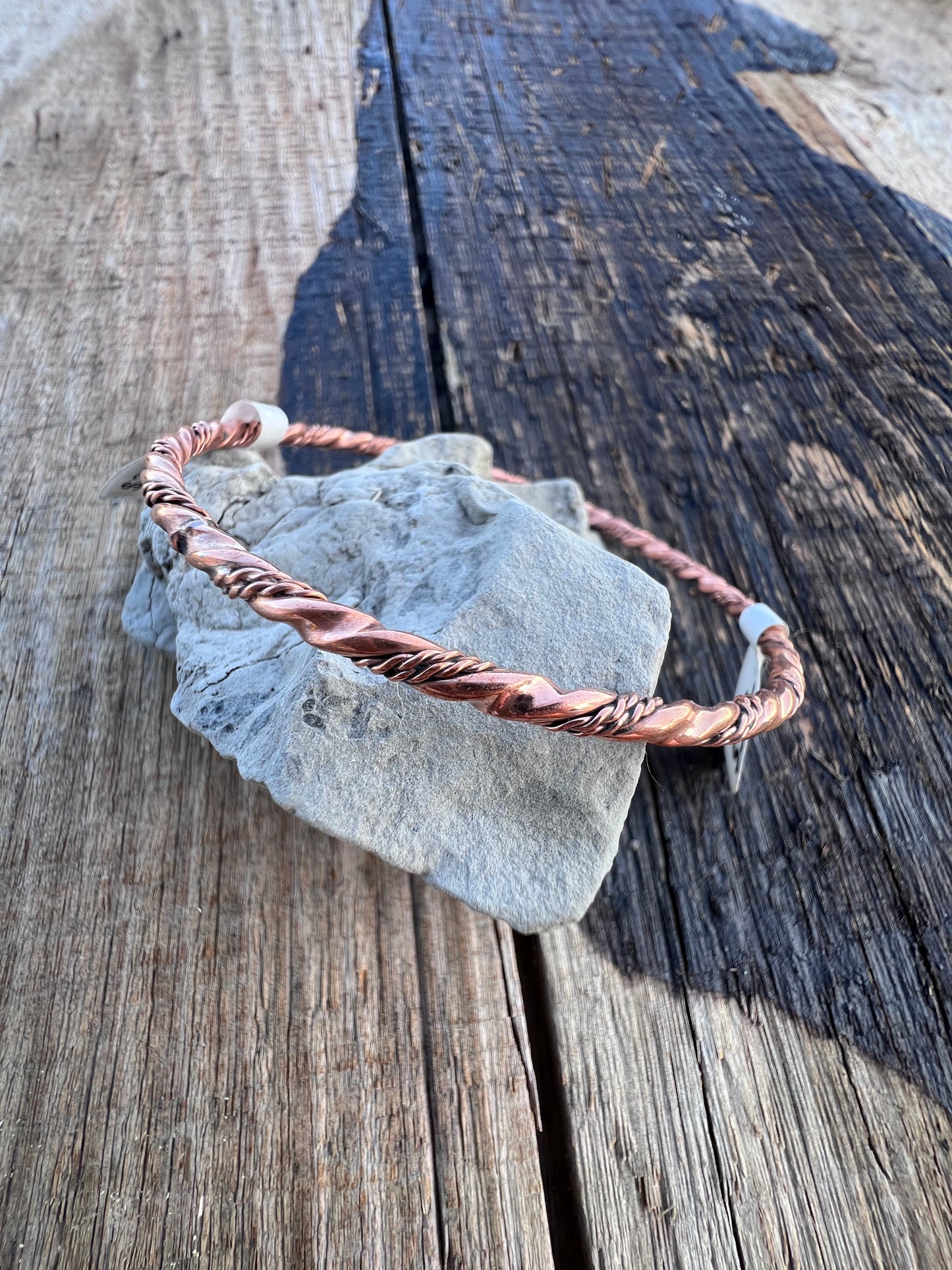 Navajo Handmade Twisted Copper Wire Bangle Bracelet 2.5”