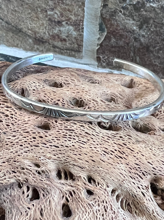 Native American Handmade Sterling Cuff Sz 6-6.5