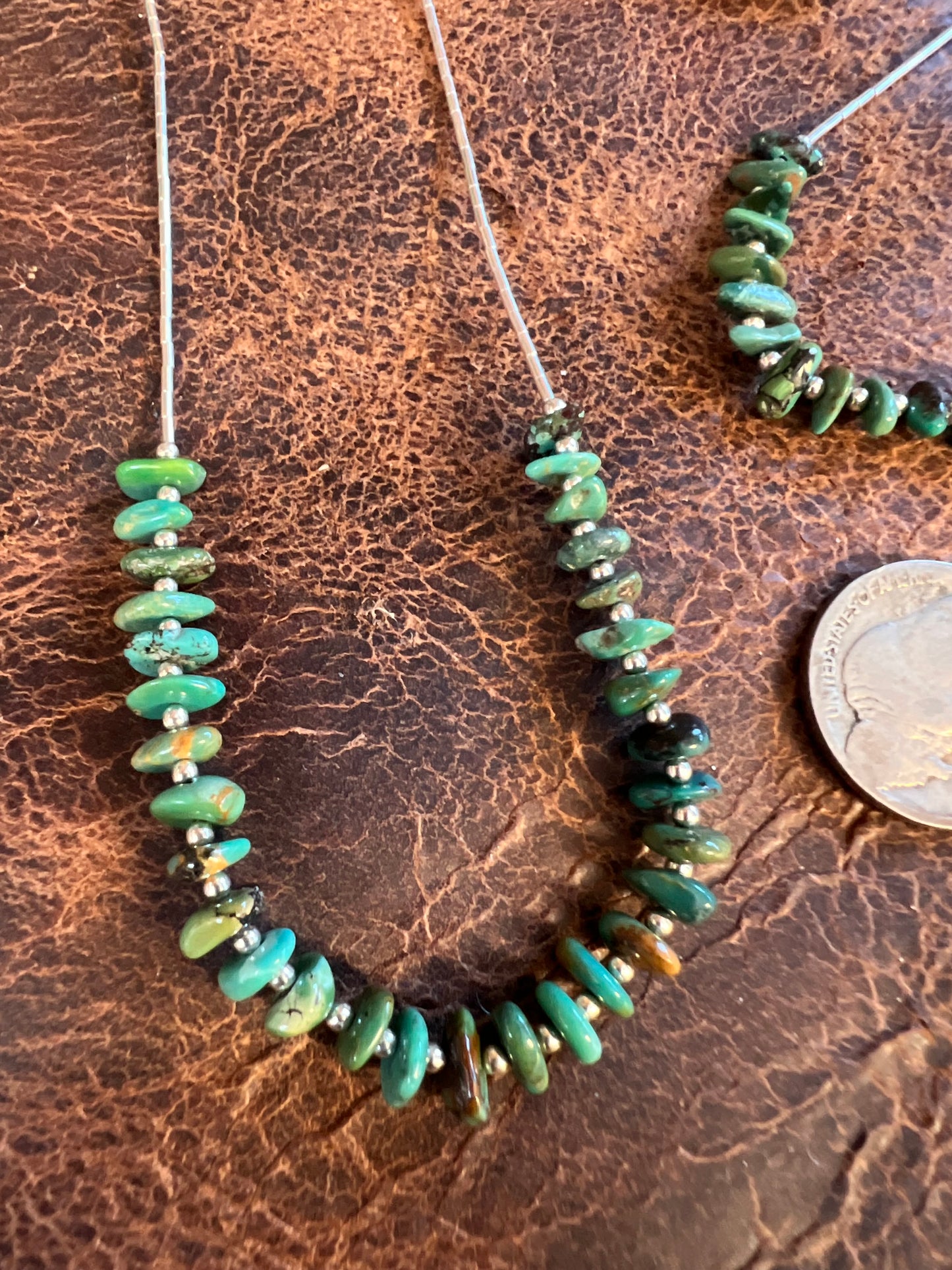 Sterling Liquid Silver & Tyrone Turquoise Necklace, Bracelet & Earring Set