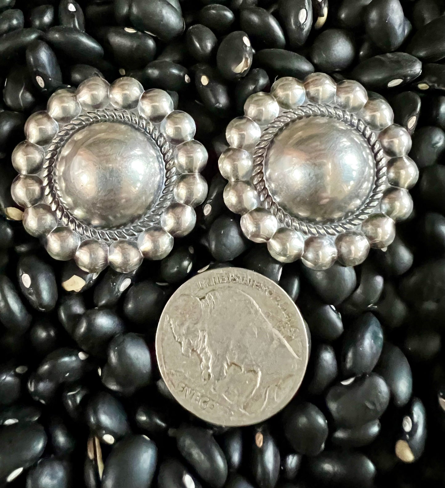 Large Concho Post Earrings 1.2”