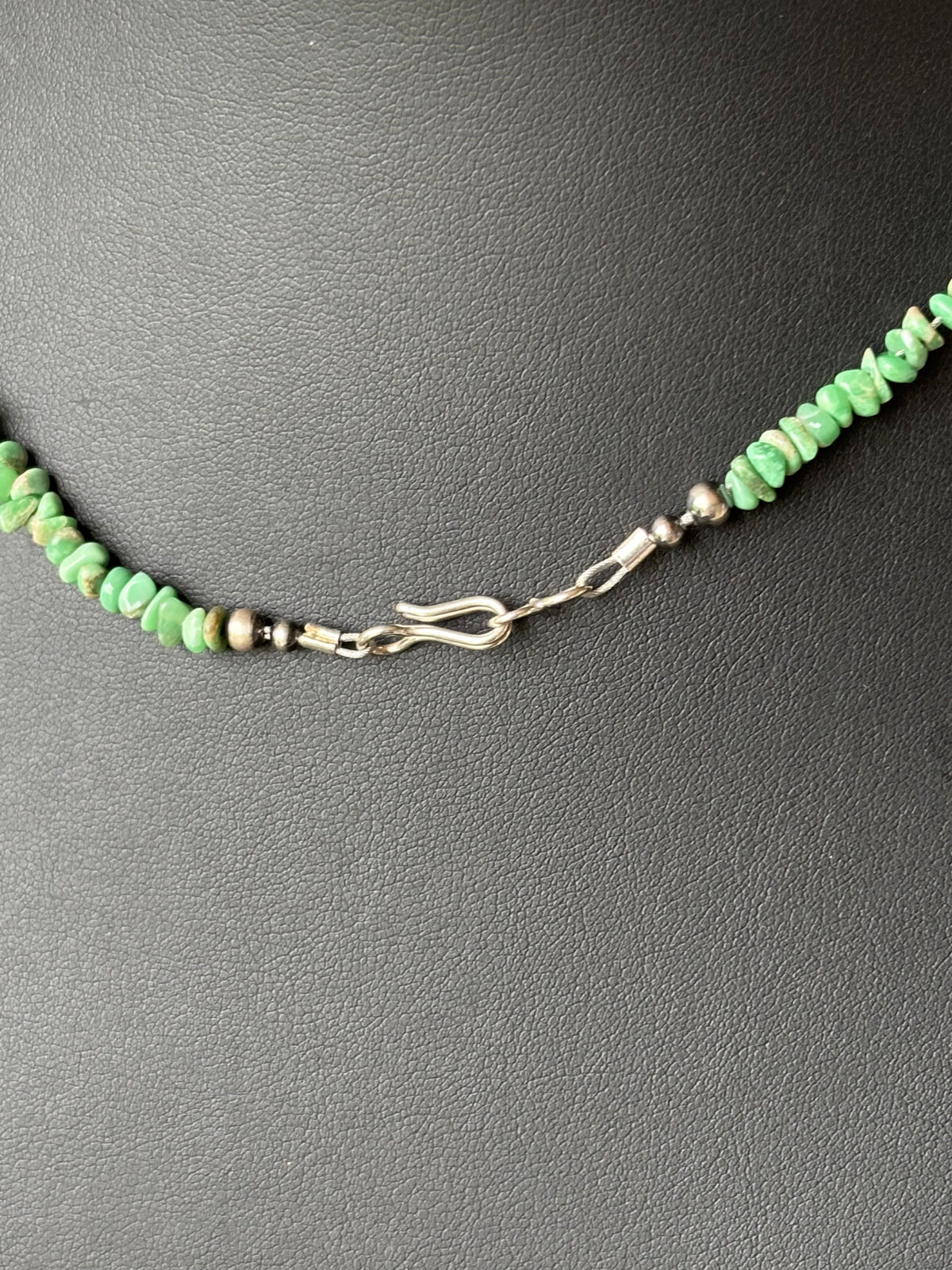 Lucin Variscite & Sterling Bead Necklace 17.5”