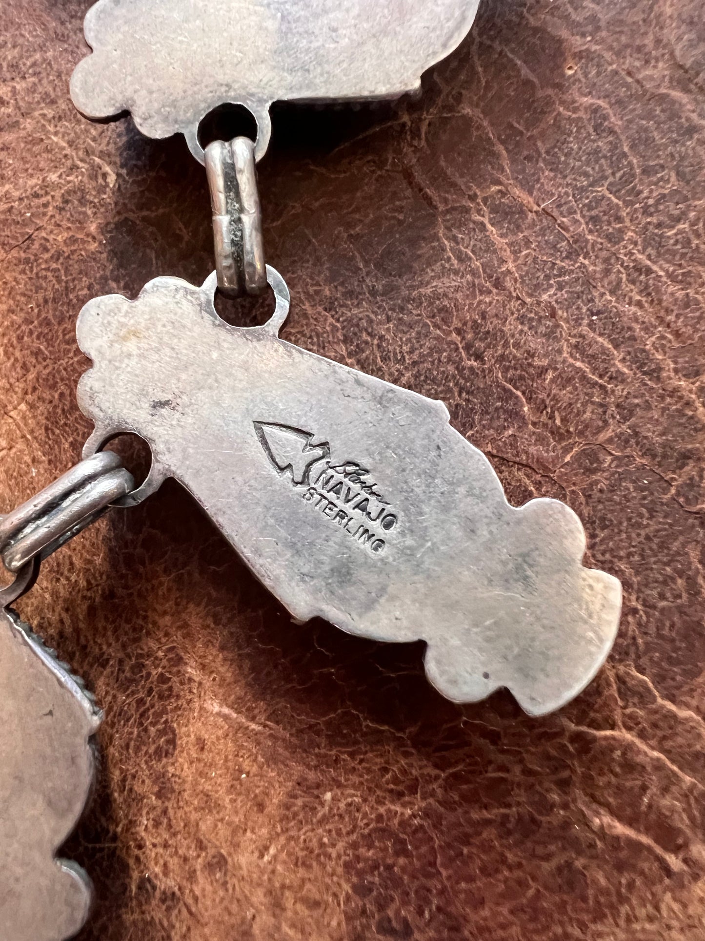 Vintage Handmade Royston 5-stone Turquoise Paperclip Chain Necklace by Navajo Silversmith, Stanley Parker. 17.5” Length