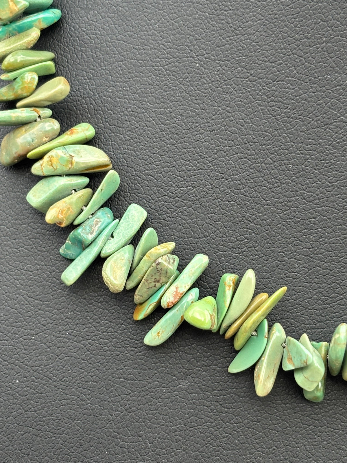 Kingman Turquoise Stick Bead Necklace 17.5”
