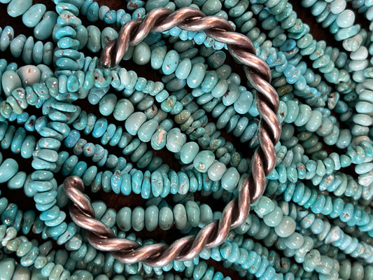 Vintage Handmade Heavy Sterling Silver Twisted Wire Cuff Bracelet Sz 6.25”