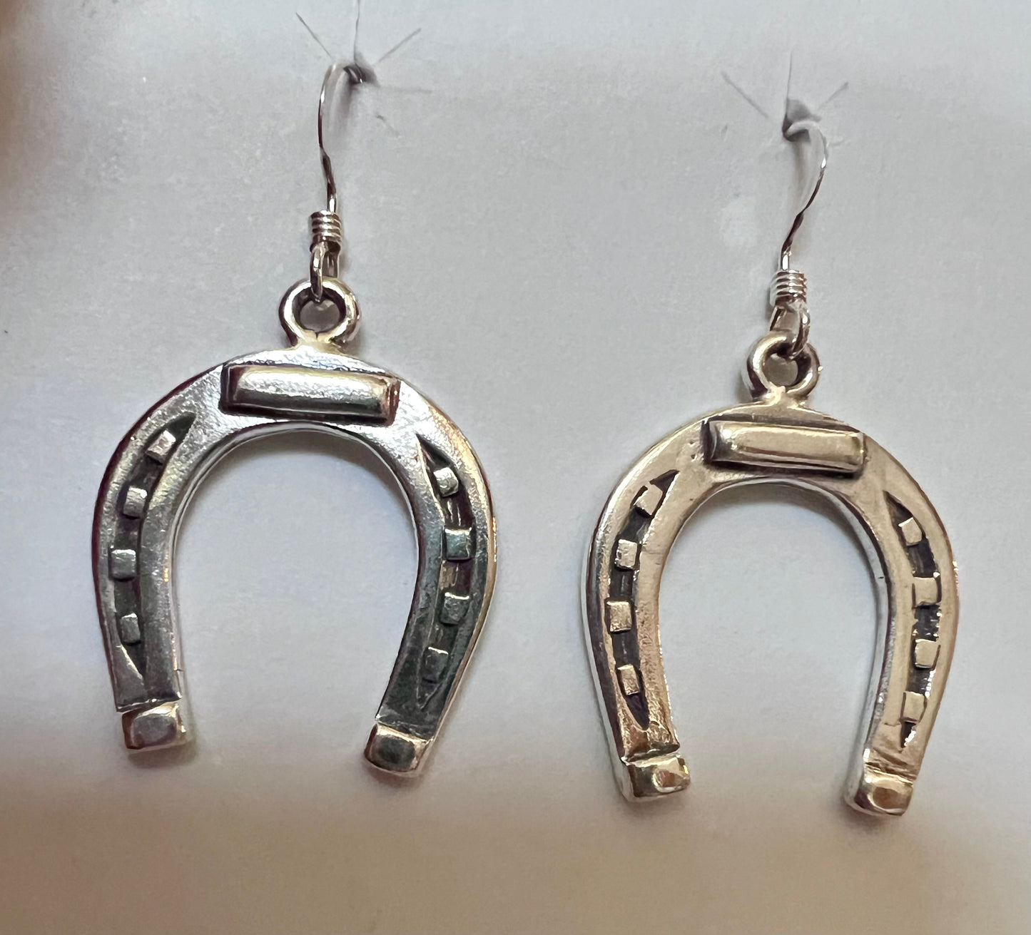 Sterling Silver Horse Shoe Earrings 1.5”