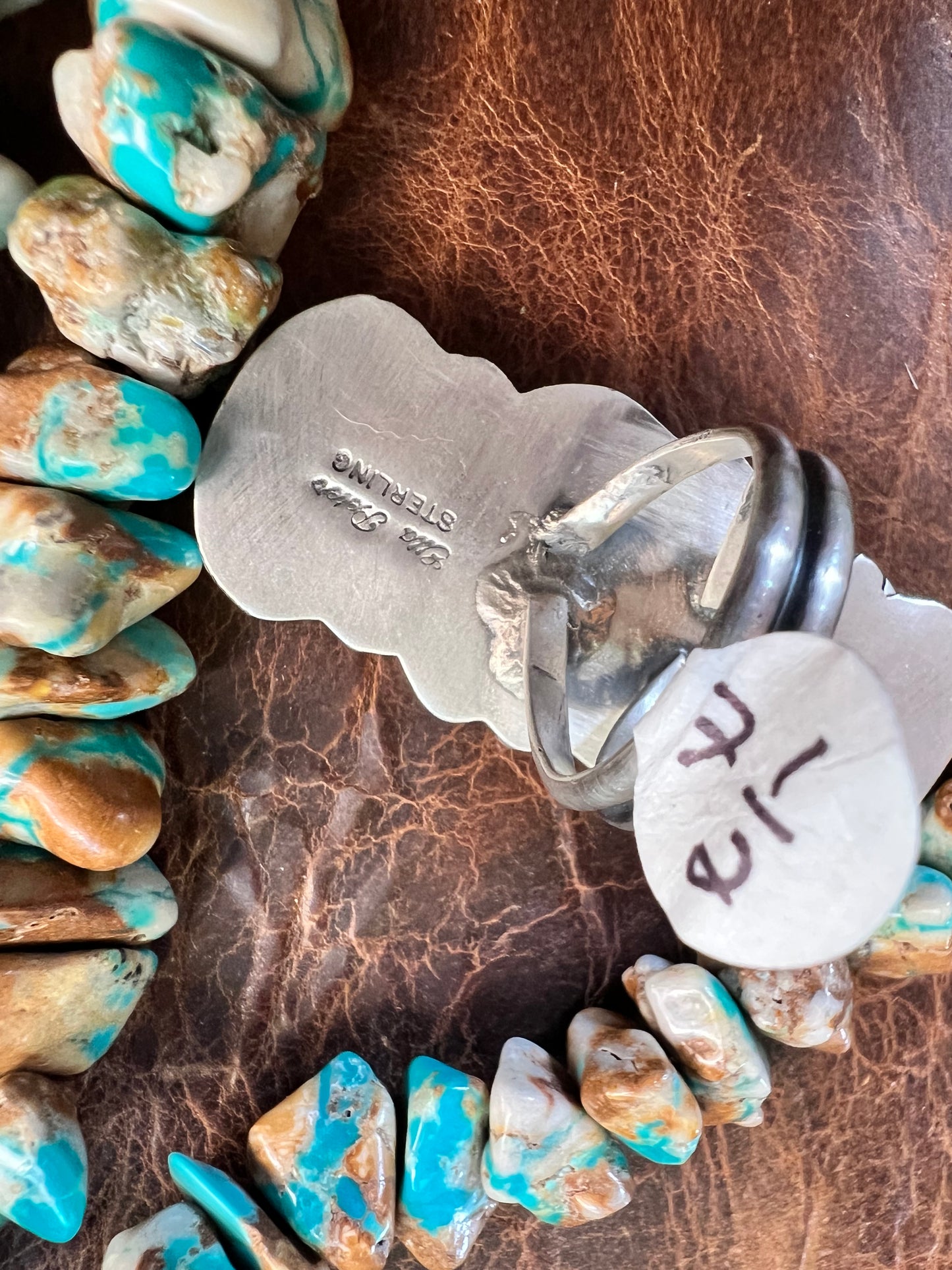 Navajo Handmade by Ella Peter Fox Turquoise 6-stone Ring Sz 7.5