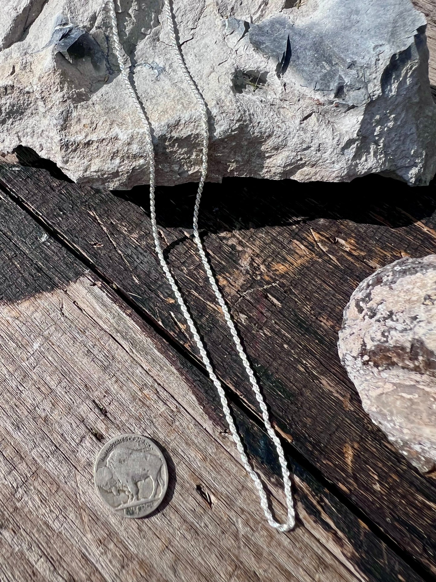 Sterling Silver(made in Italy) 1.5mm Rope Chain 18”