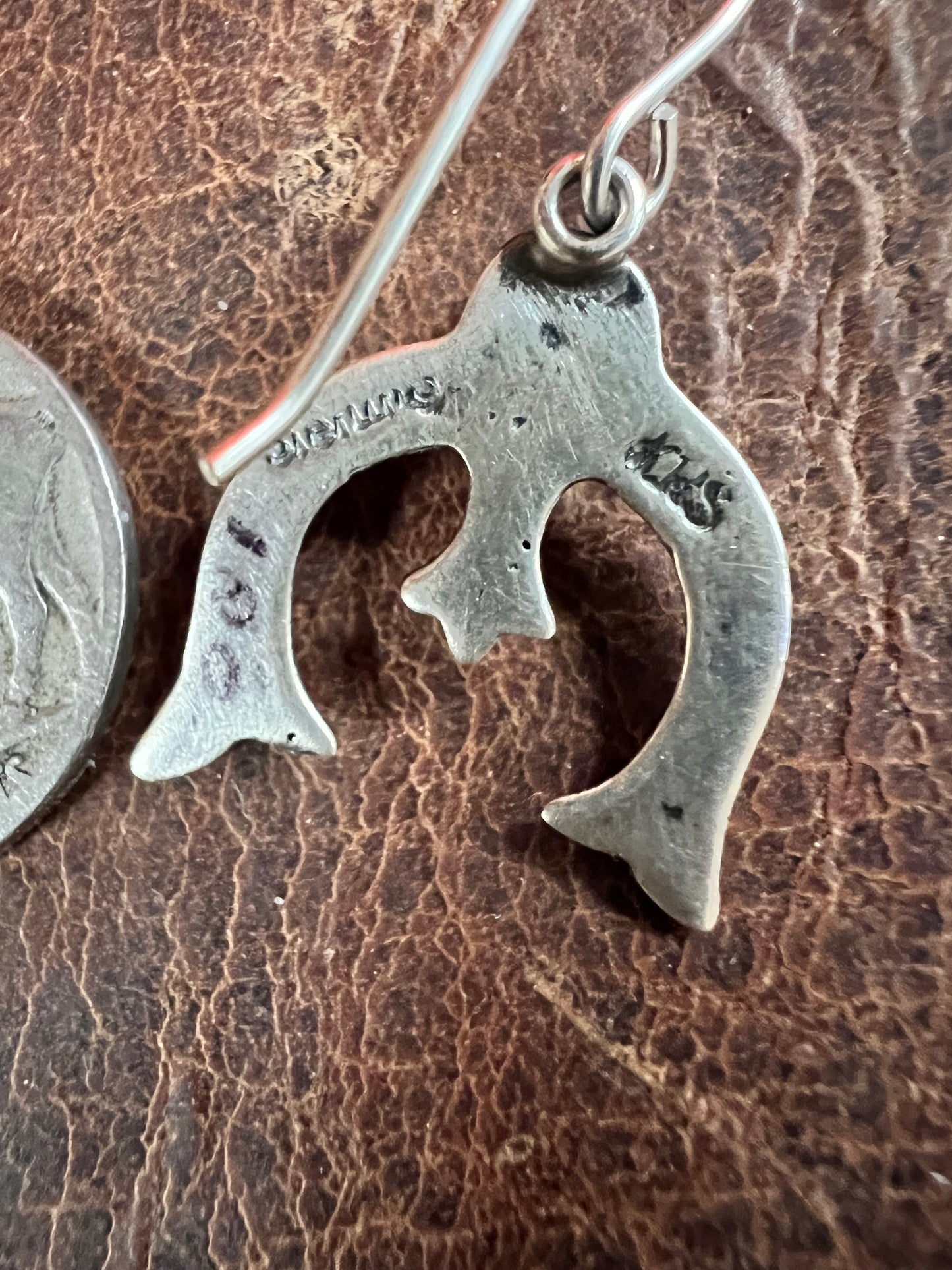 Vintage Lapis & Sterling Naja Navajo Handmade Dangle Earrings