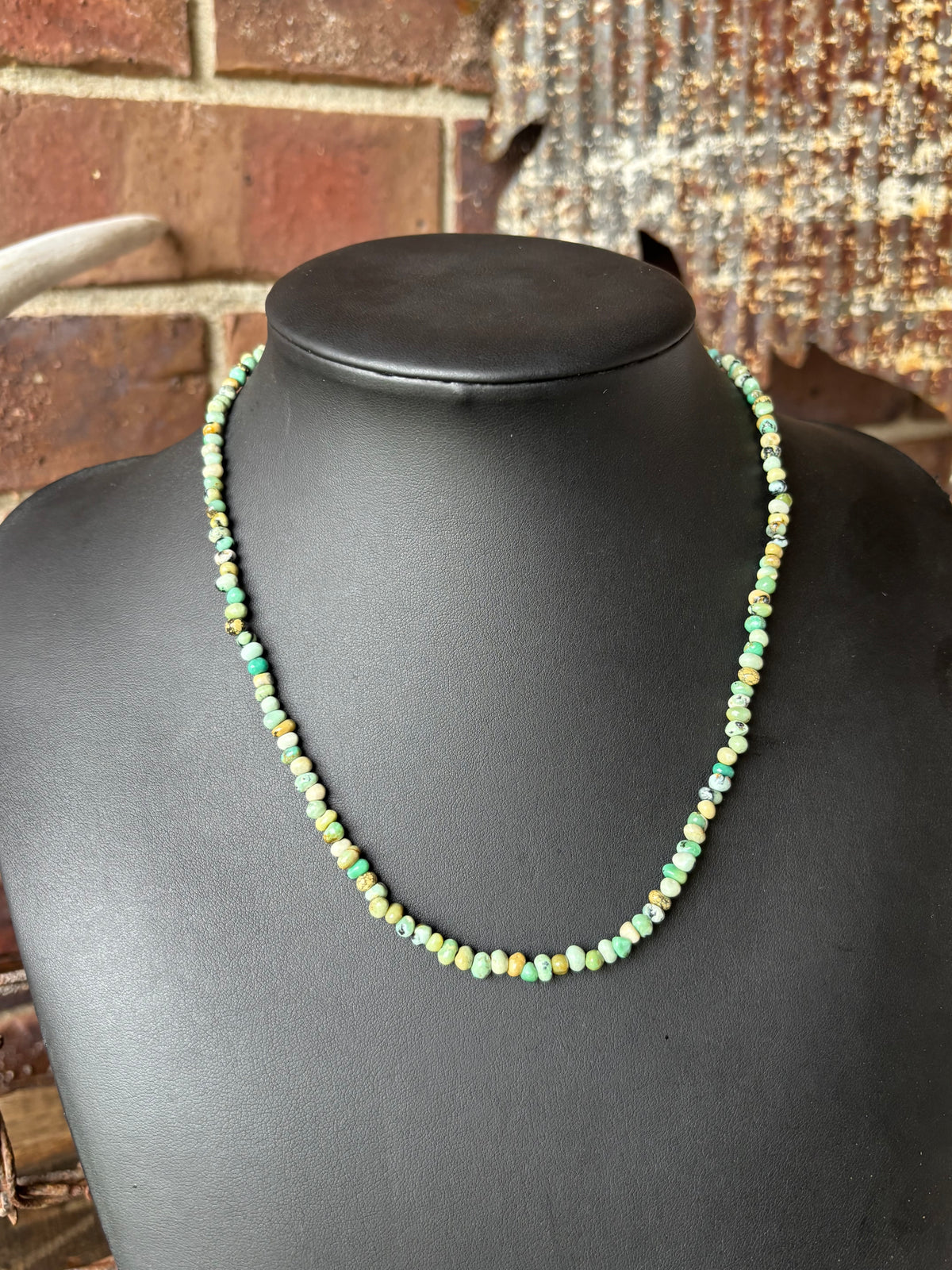 Rare New Lander Variscite Bead Necklace 19”