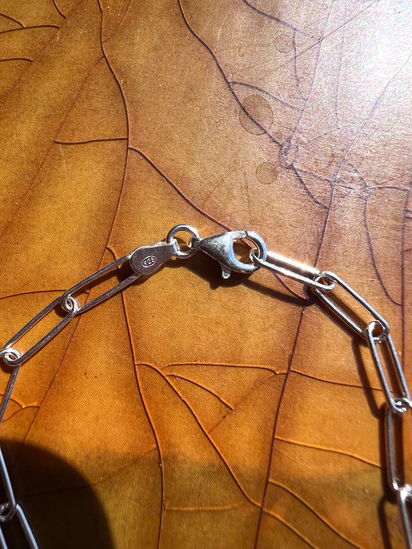 Sterling Silver High-shine Paperclip Chain 18” (made in Italy)