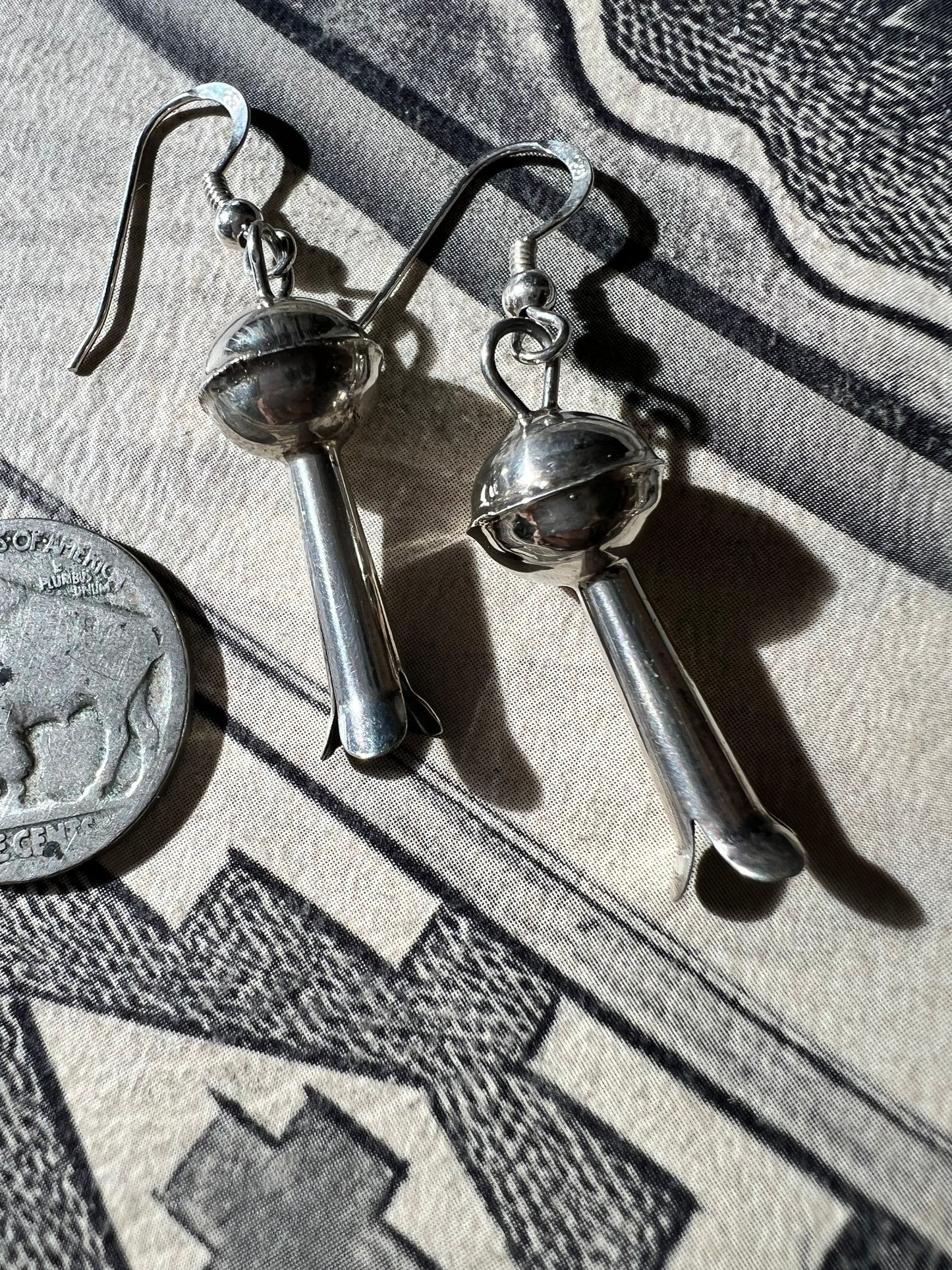 Navajo Handmade by Halle Tabaha. Sterling Blossom Earrings