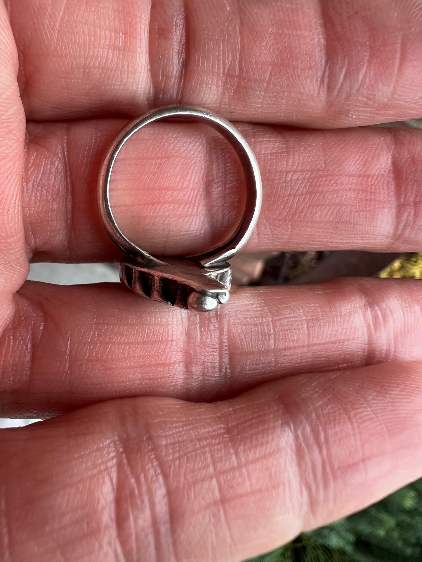 Vintage Handmade Sterling & Turquoise Ring Sz 6.5