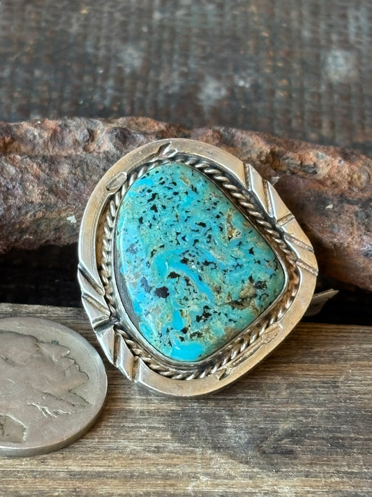 Vintage Native Handmade Royston Turquoise & Sterling Ring Size 6
