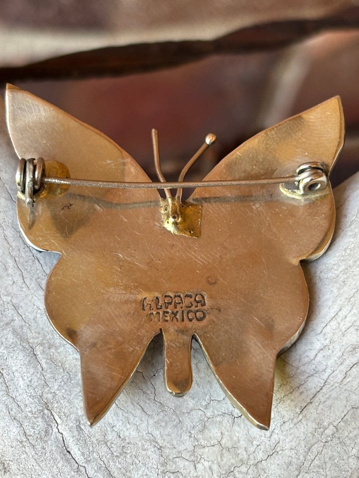 Vintage Mexico Alpaca Silver Brooch 1.6”