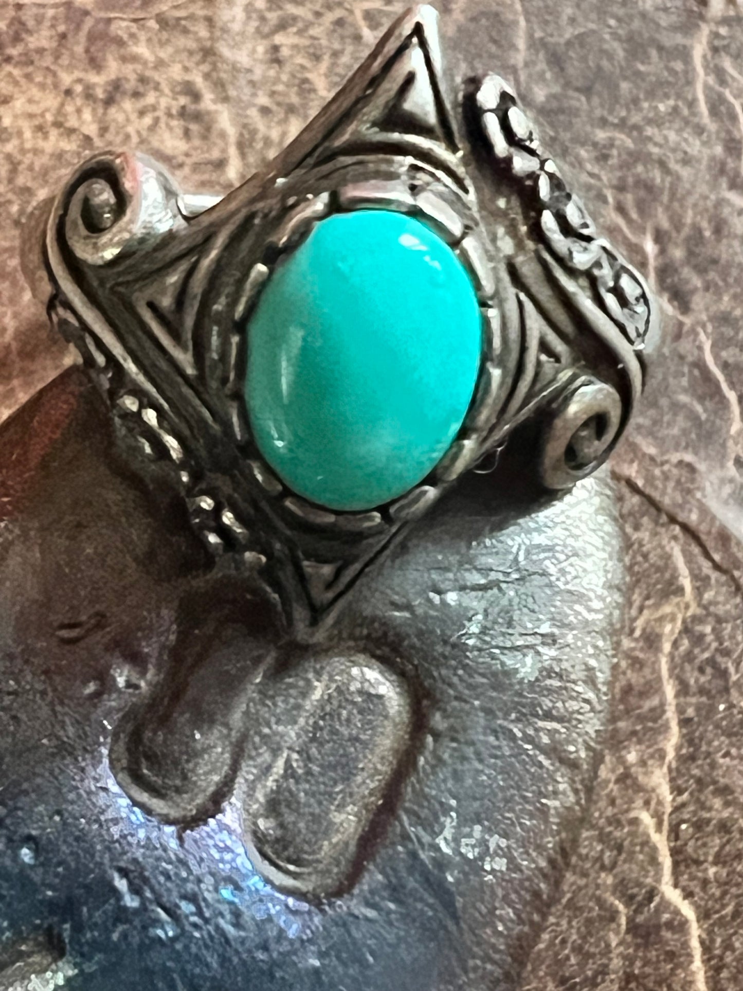 Sterling & Turquoise Ring Sz 4.75