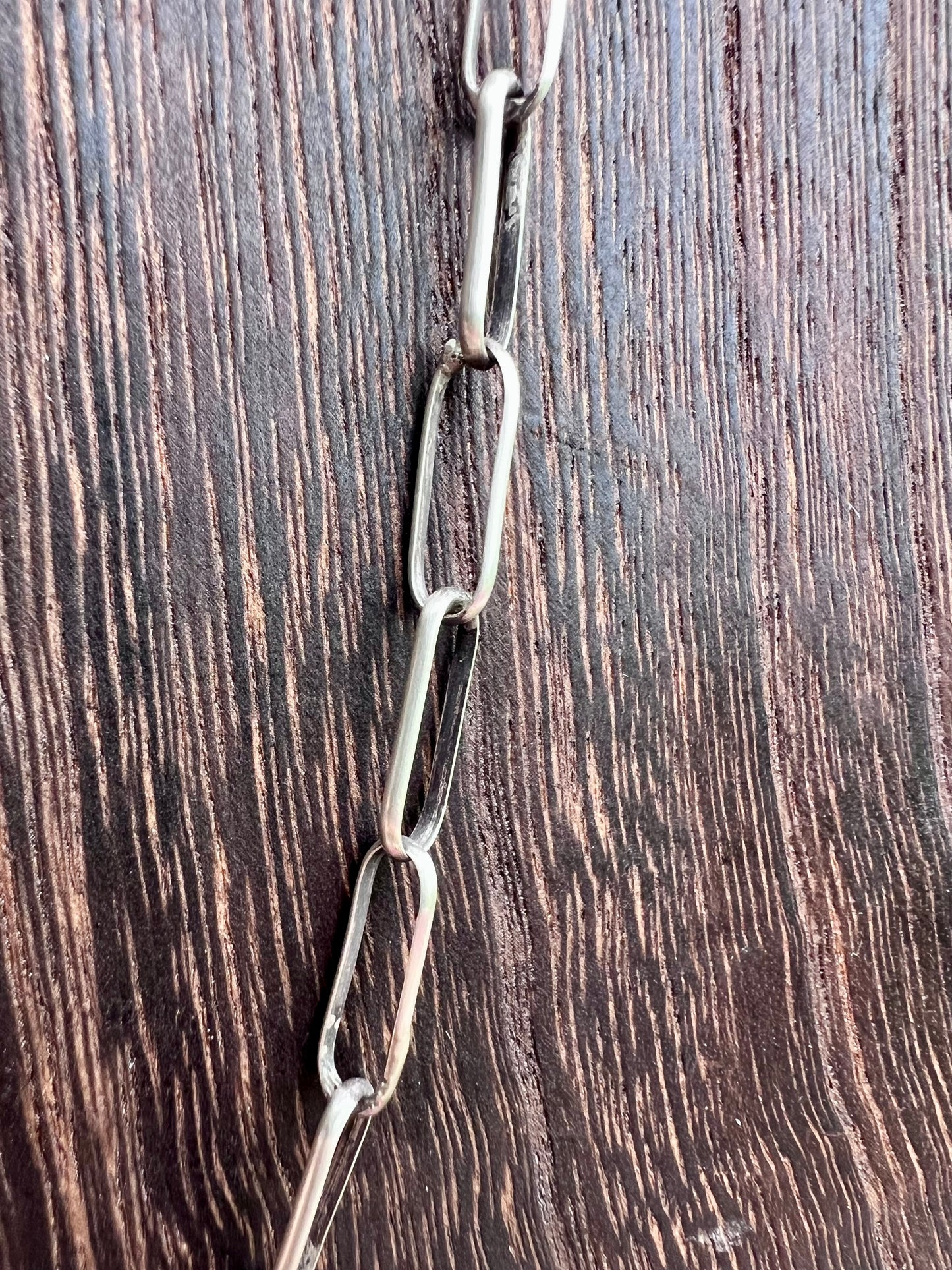 Handmade Oxidized Sterling Silver Paper-clip Necklace