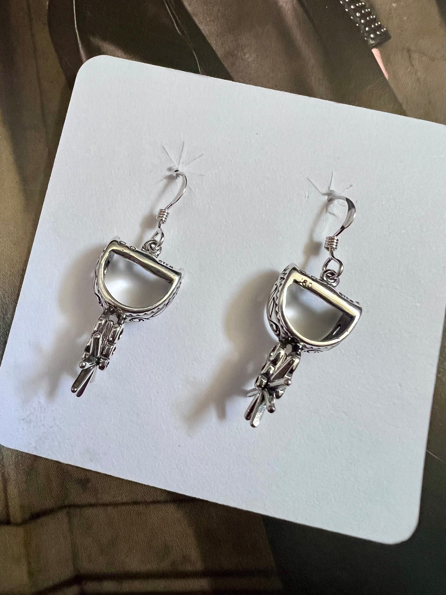 Sterling Silver Spur Dangle Earrings 1.5”