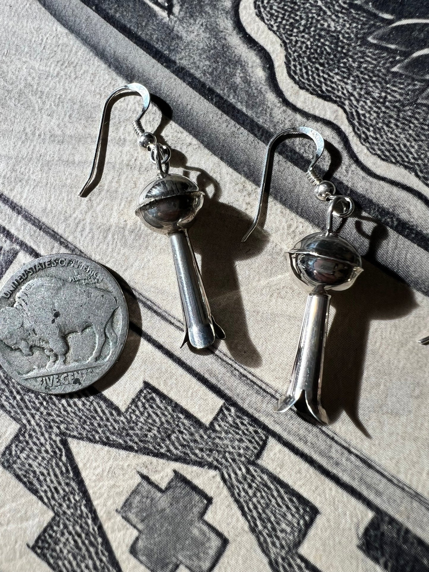 Navajo Handmade by Halle Tabaha. Sterling Blossom Earrings