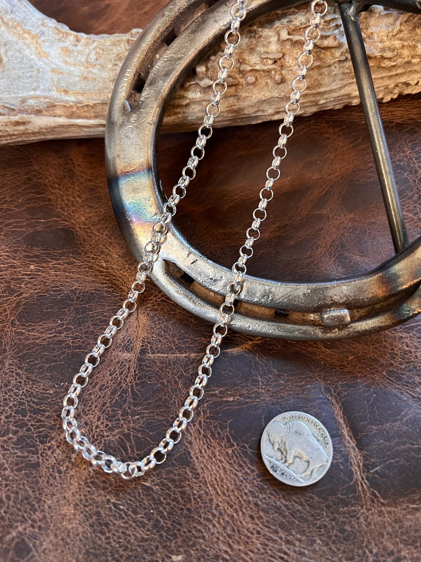Italian Sterling Silver Rolo Chain 20” 5mm