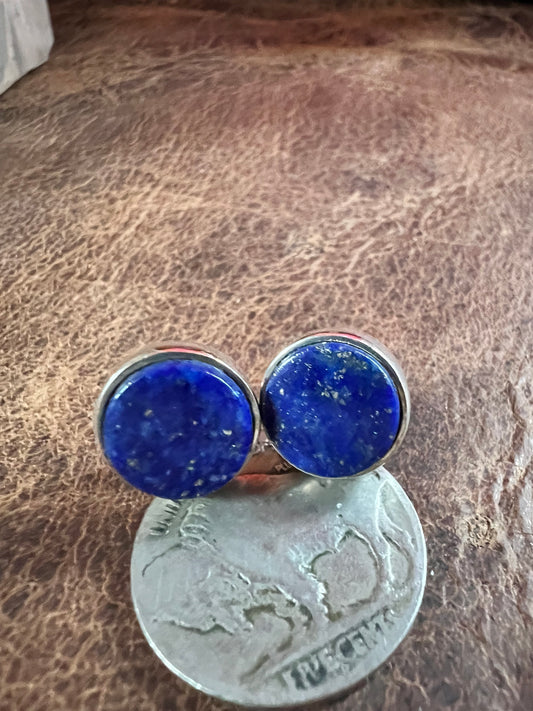 Lapis & Sterling around Post Earrings