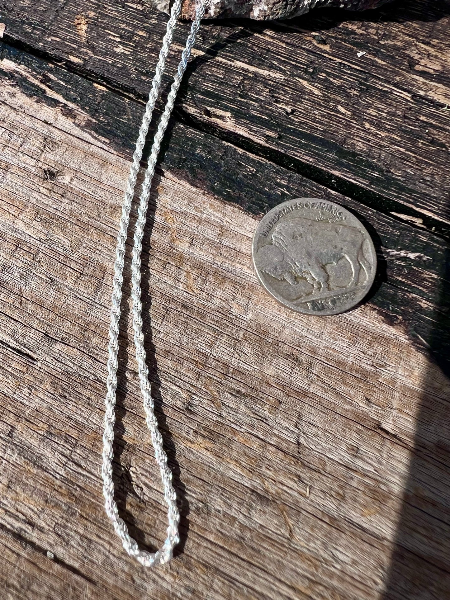 Sterling Silver(made in Italy) 1.5mm Rope Chain 18”