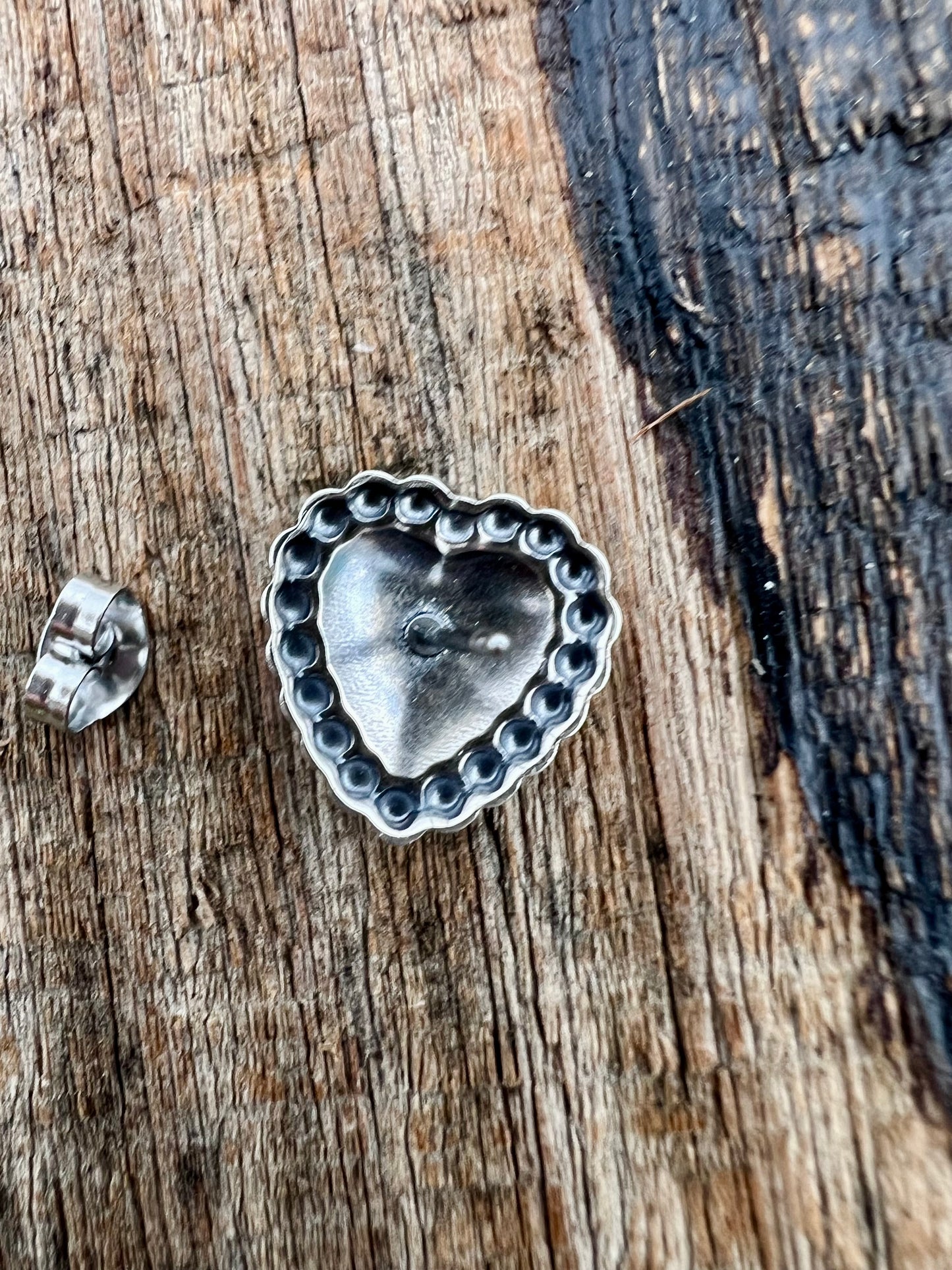 Sterling Silver Heart Post Earrings 1/2”