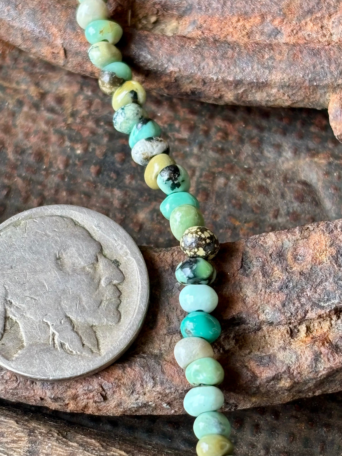 Rare New Lander Variscite Bead Necklace 19”