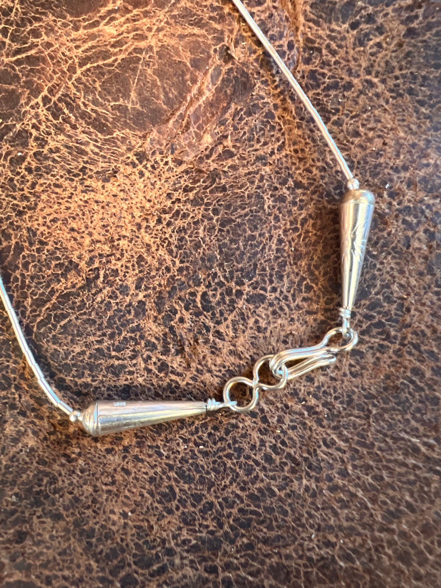 Southwest Sterling Silver Heishi & Fetish Animal Necklace 18”