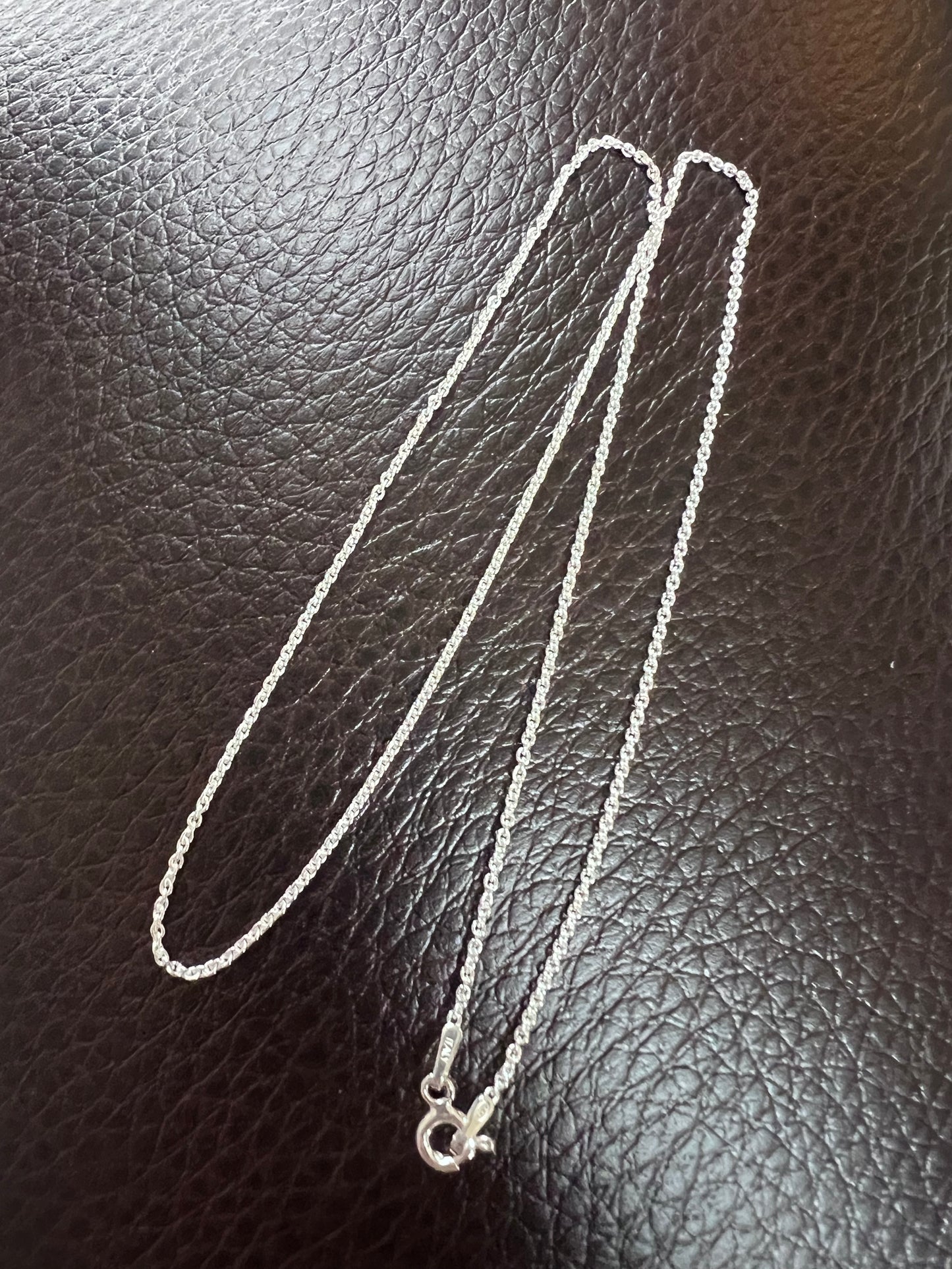 Dainty Sterling Silver Rolo Chain Necklace 16” (Made in Italy)
