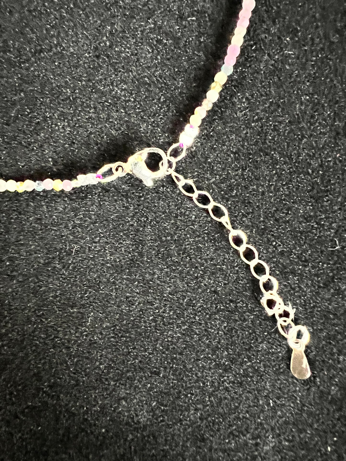 Dainty Faceted Tourmaline Necklace 16”