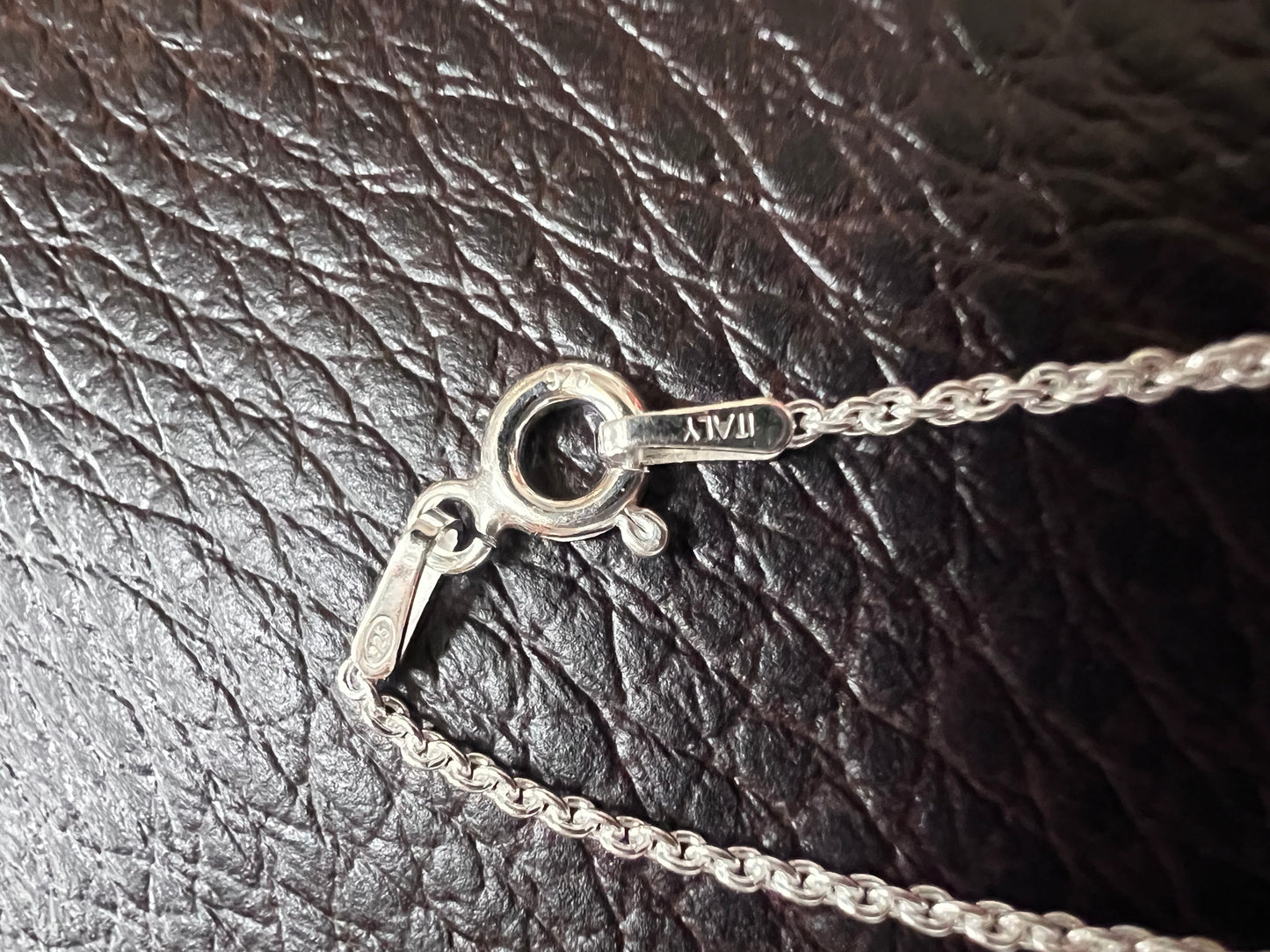 Dainty Sterling Silver Rolo Chain Necklace 16” (Made in Italy)