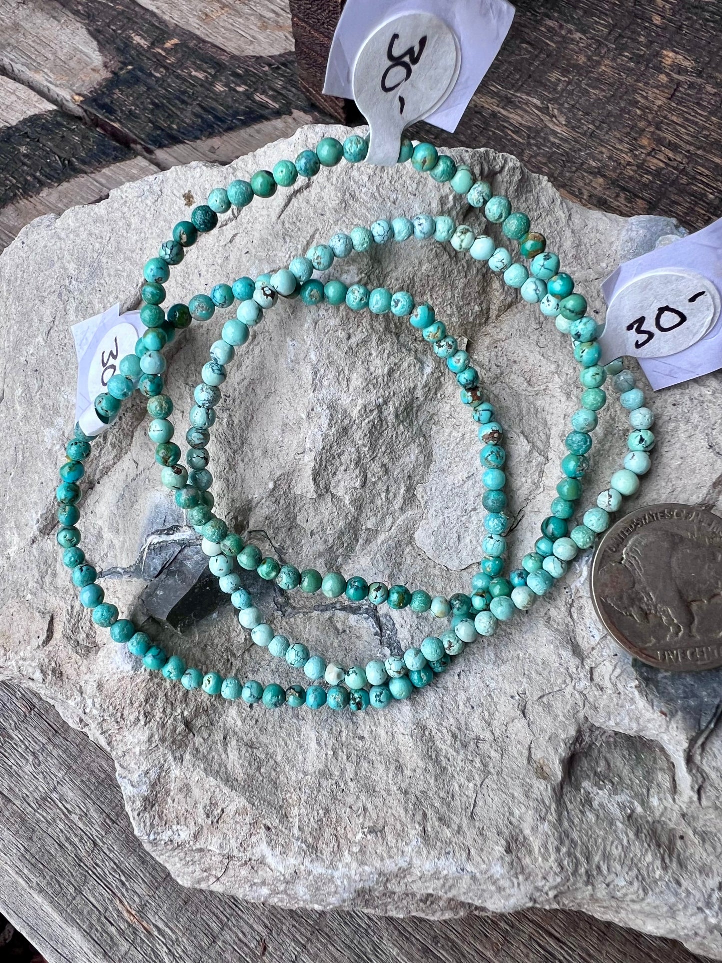 Hubei Turquoise Stretch Bracelets(set of 3) Sz 6.5”