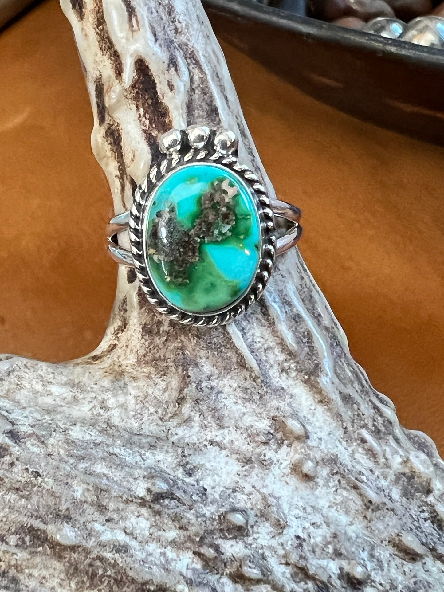 Navajo Handmade Sonoran Gold & Sterling Silver Ring Sz 6.5