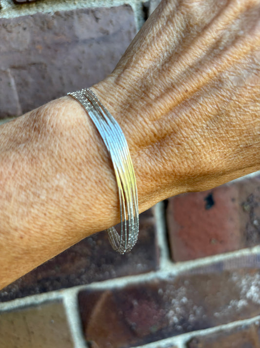 Sterling Liquid Silver 10-Strand Bracelet 7-8”