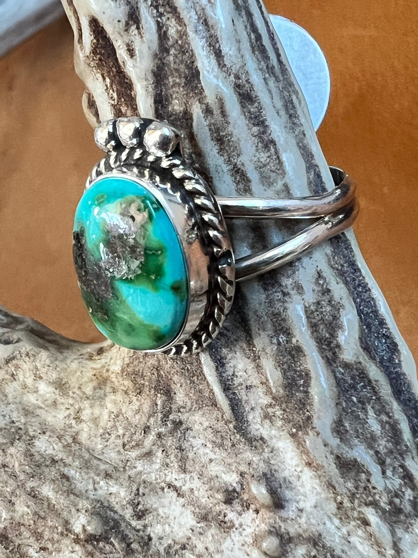 Navajo Handmade Sonoran Gold & Sterling Silver Ring Sz 6.5