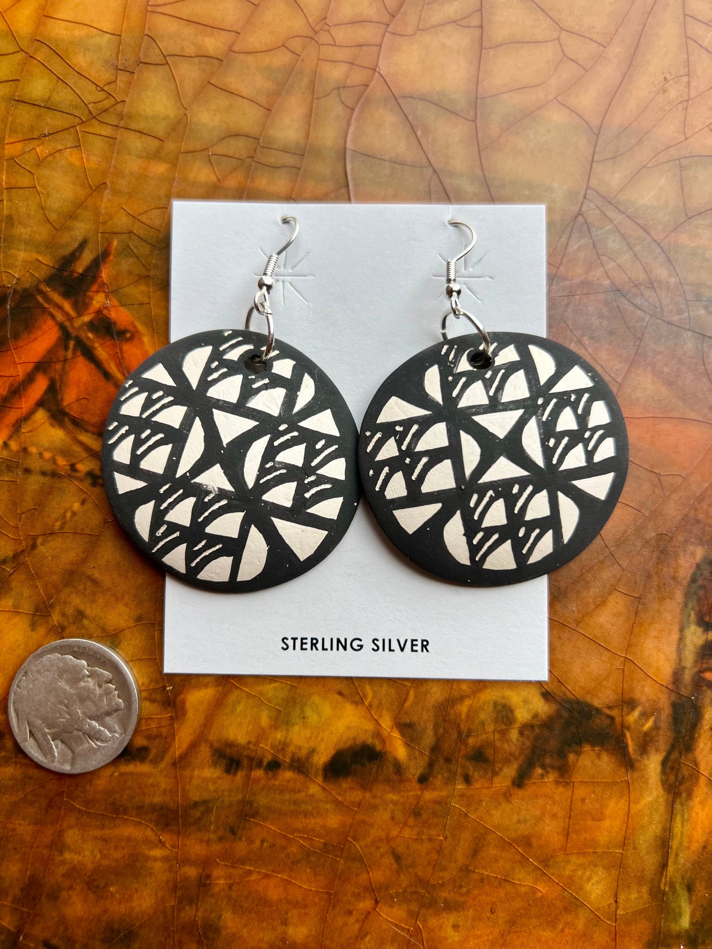 Handmade Acoma Pueblo Pottery Earrings by Mary Garcia