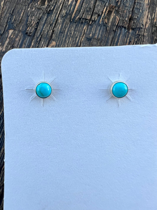 Sterling & Turquoise 4mm Stud Earrings