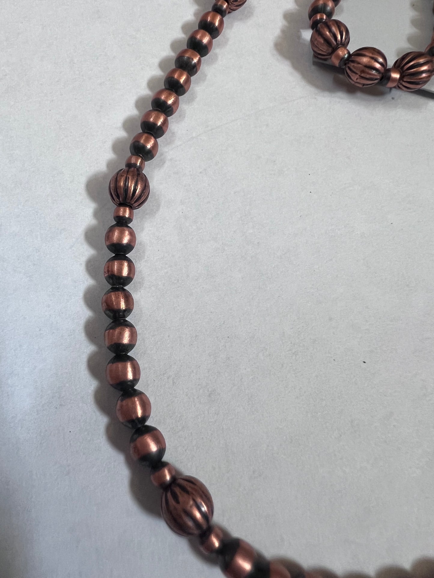 Southwest Copper Beaded  Earrings, Bracelet & Necklace Set