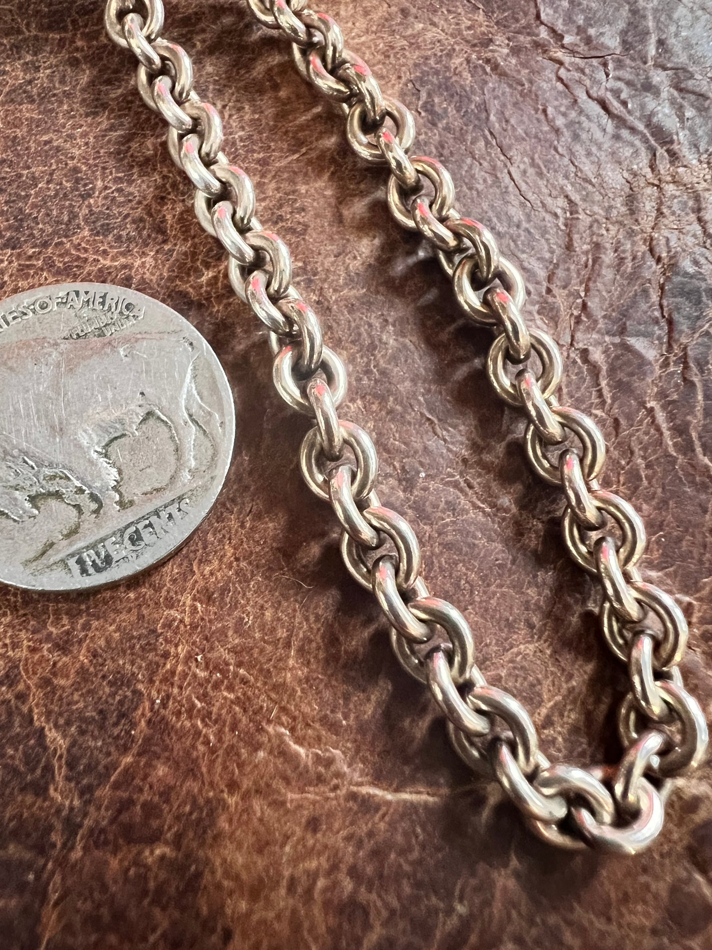 Vintage .999 Fine Silver Rolo Chain Necklace 20”