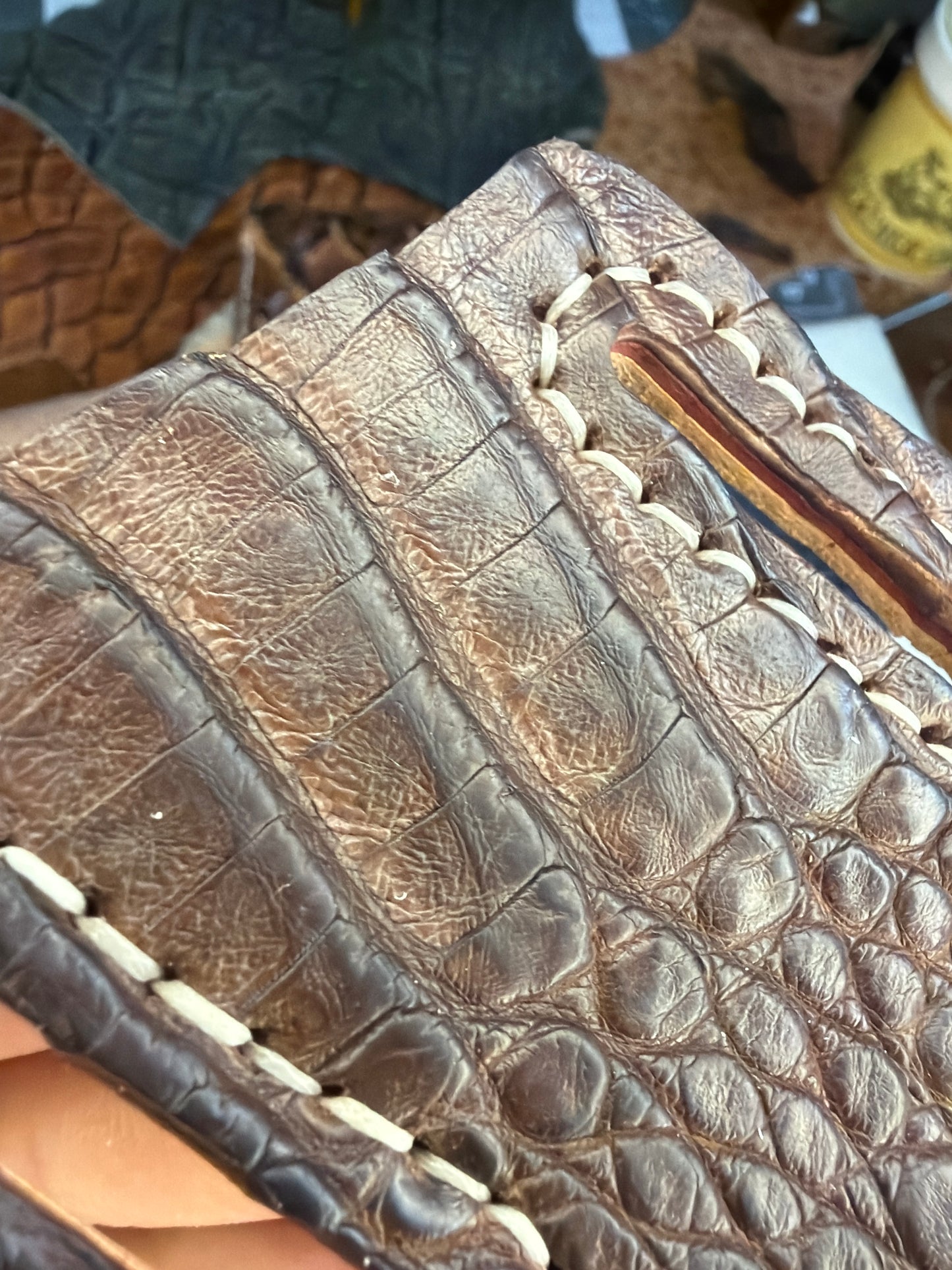 Authentic Exotic Leather Handmade Pancake Knife Sheaths