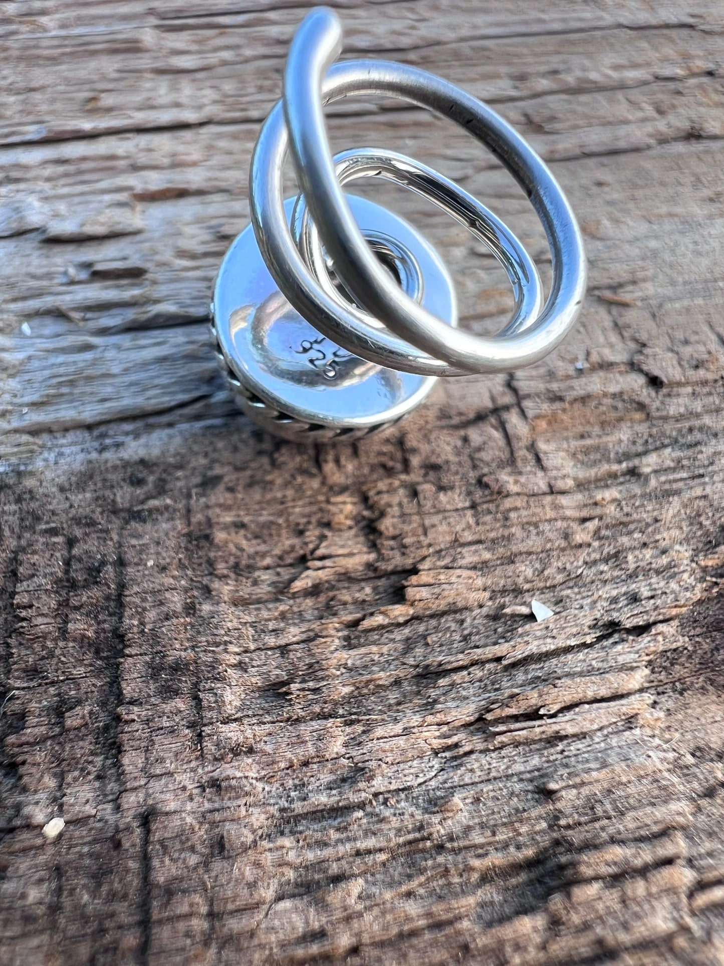 Handmade Sterling & White Buffalo Hair Button 5/8”