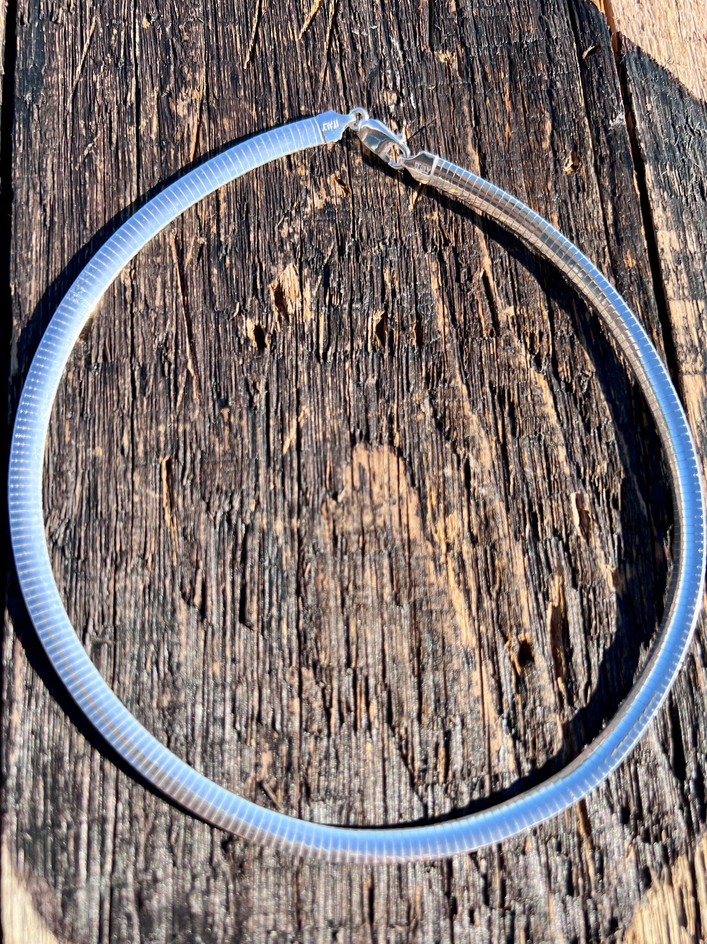 Sterling Silver Heavy Omega 6mm Necklace 16”