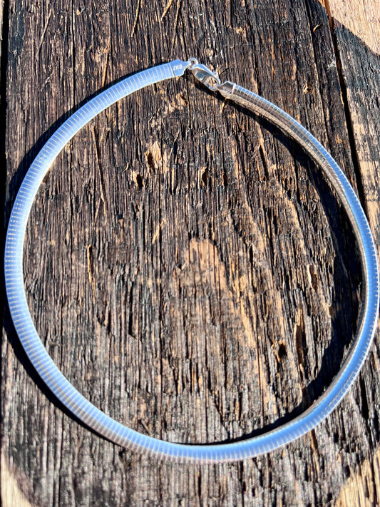 Sterling Silver Heavy Omega 6mm Necklace 16”