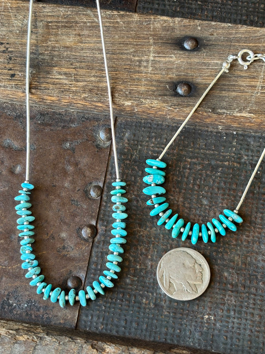 Sterling & Campitos Bead Necklace 16” & Bracelet 7” Set