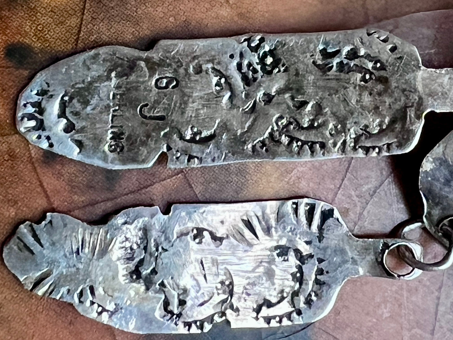 Handmade Glen Jones Sterling & Carved Turquoise w/Feathers Cuff Sz 6-6.5